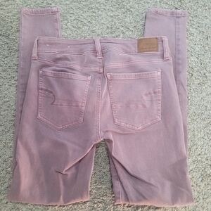 American Eagle Mauve Dusty Pink Low Rise Skinny Jeans Jeggings Stretch 4